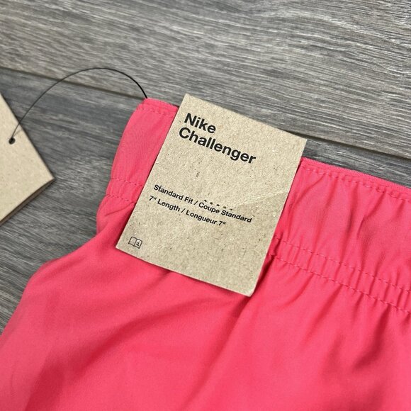Nike Shorts Size Large Mens Pink Dri Fit Challenger 7" Brief Lined Versatile - Picture 9 of 13
